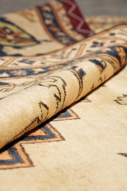 Afghan Chechen Kazak rug, alternate corner showing pattern continuity