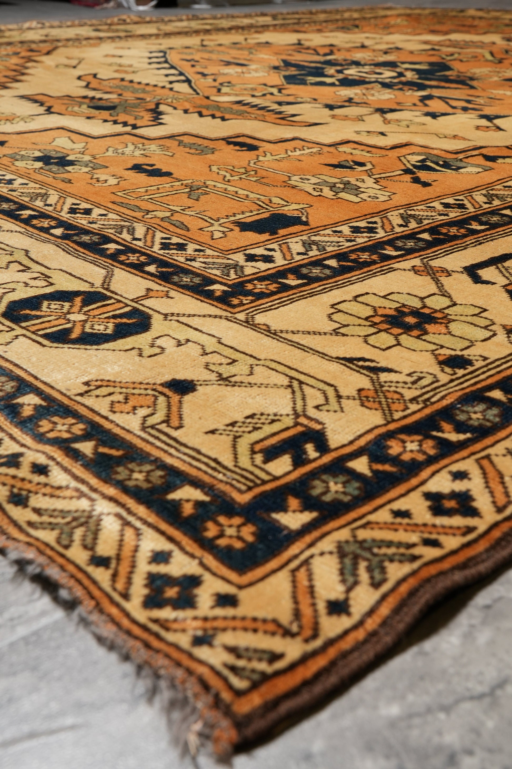 Afghan Chechen Kazak rug, pile texture showing Afghan wool depth