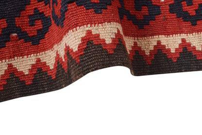 Oversize Afghan Kilim, end-finish and selvedge close-up