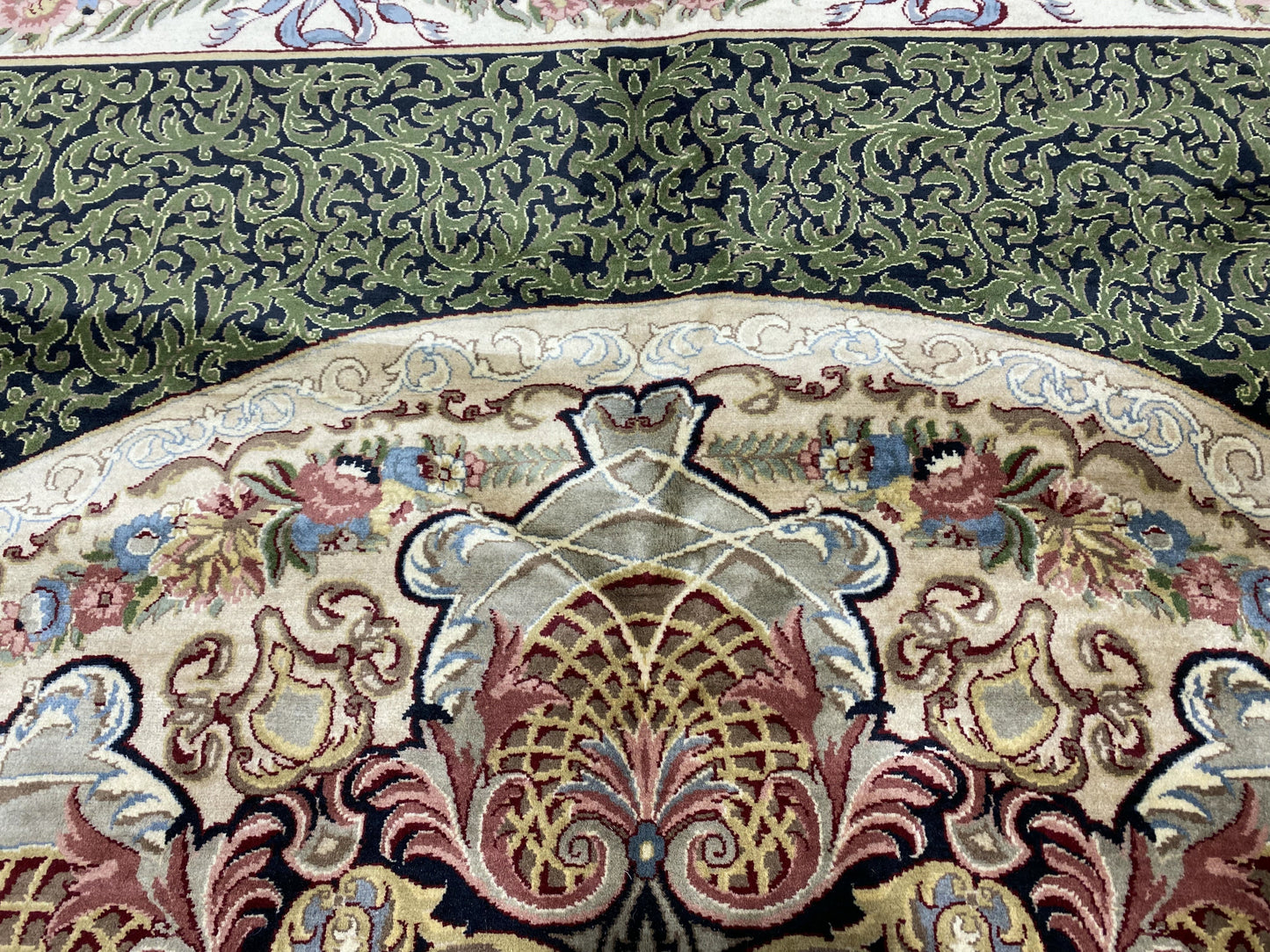 Aubusson Savonnerie rug, alternate corner showing floral continuity