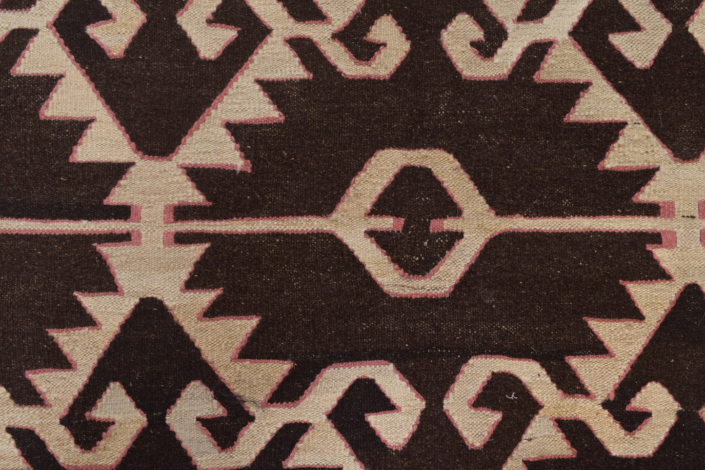 Modern Kilim, color balance close-up showing earth tones