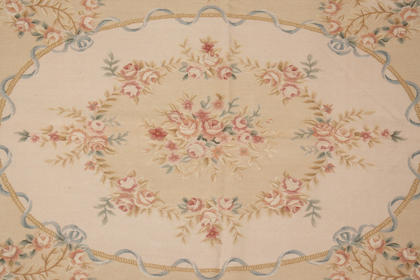 17th-century Aubusson rug, corner motif with French arabesques