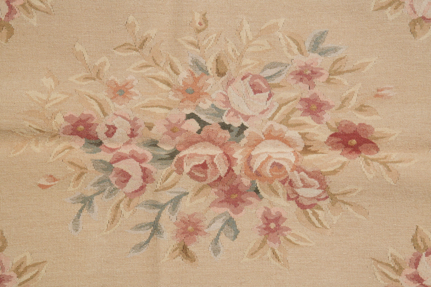 17th-century Aubusson rug, secondary floral motif close-up