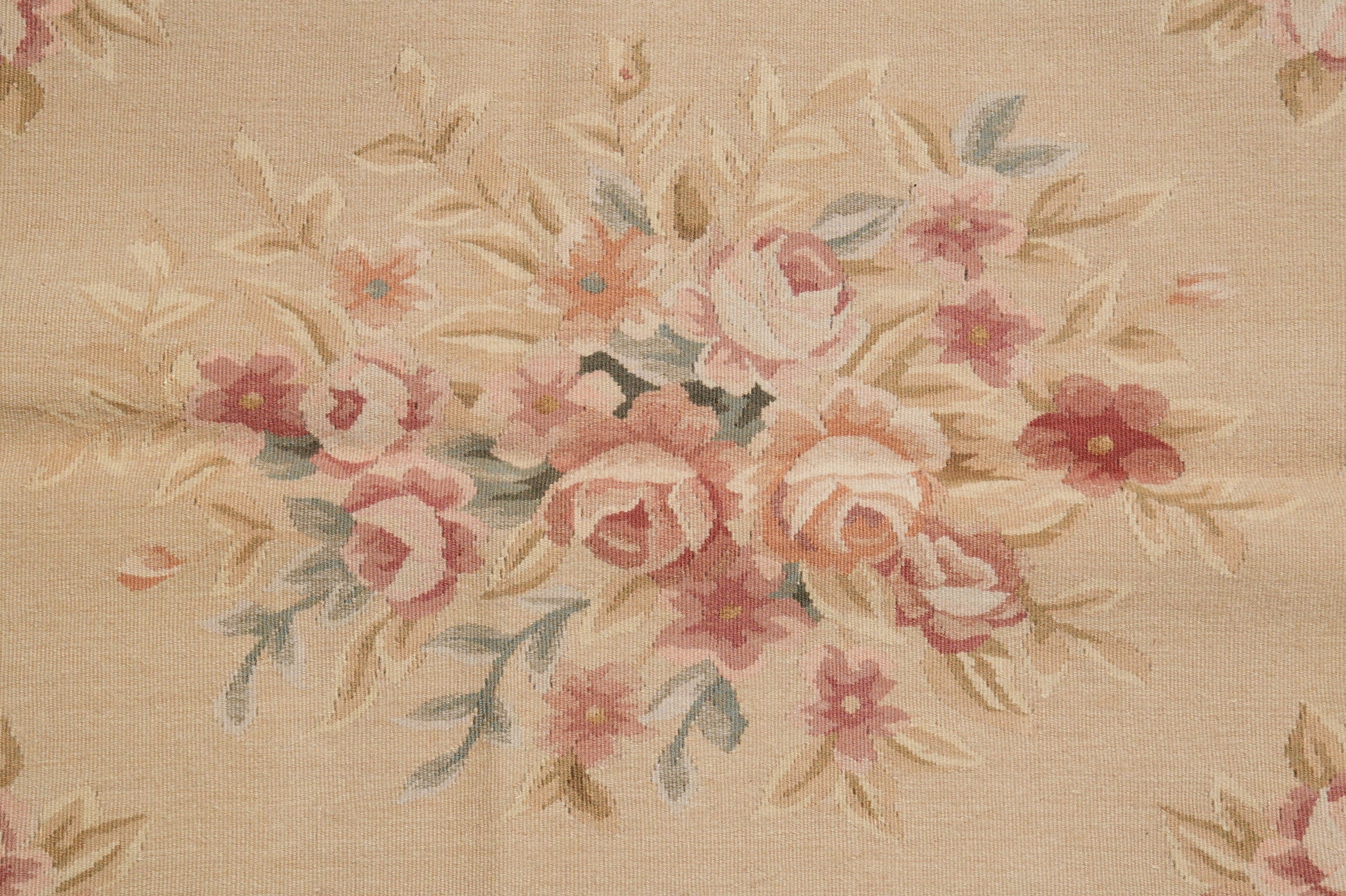 17th-century Aubusson rug, secondary floral motif close-up
