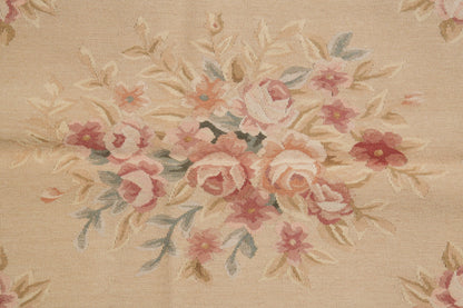 17th-century Aubusson rug, secondary floral motif close-up