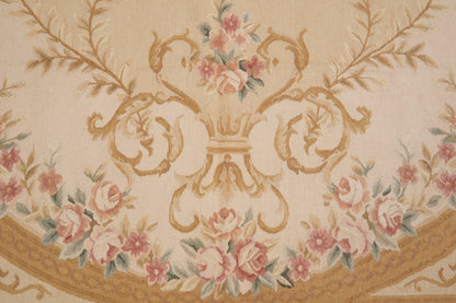 17th-century Aubusson rug, color balance close-up of muted field