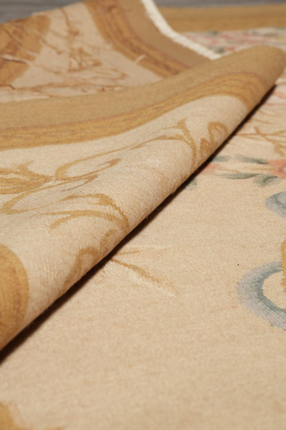 17th-century Aubusson rug, third floral motif close-up