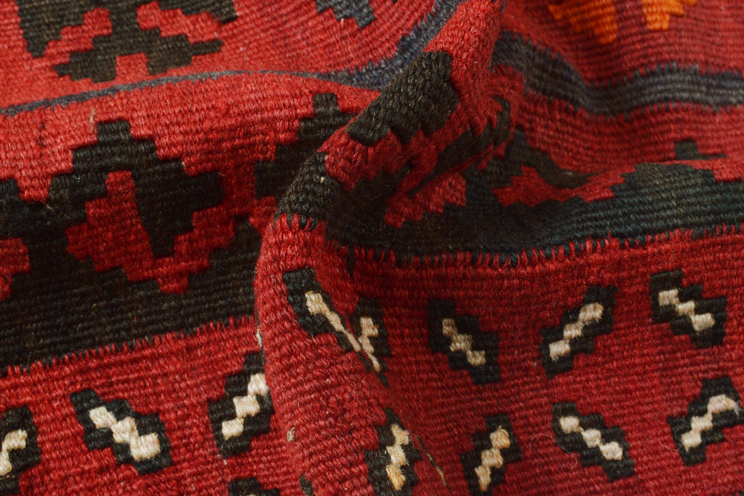 Oversize Afghan Kilim, weave texture showing Afghan wool flat-weave